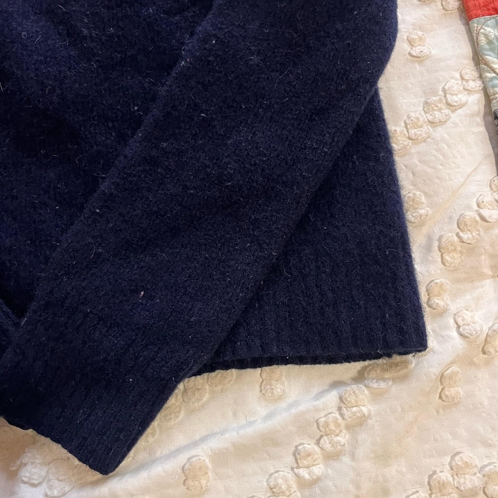 J. Crew Vintage 100% lambs wool cowl neck zip up - Picture 7 of 9
